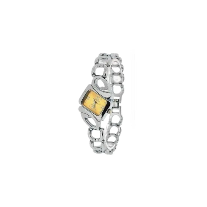 Luisant Ladies Fashion Triangle Yellow Dial Silver Steel Bracelet Strap Watch - CLEARANCE NEEDS RE-BATTERY