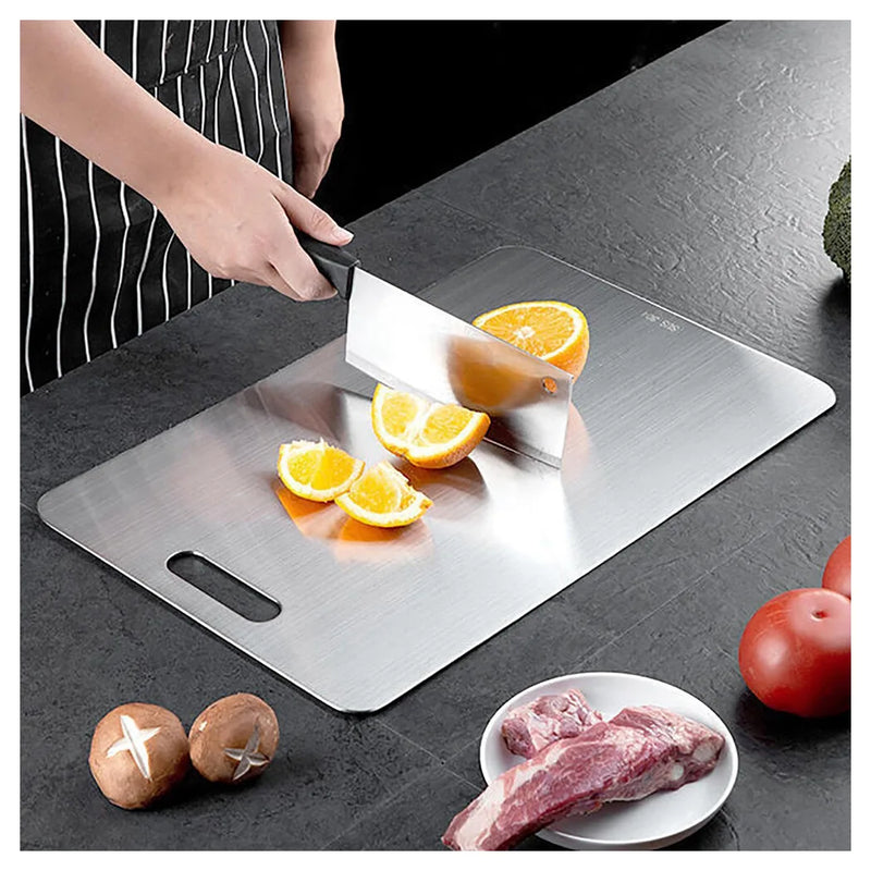 Cutting Board Double-Sided Stainless Steel Chopping Boards for Kitchen Camping