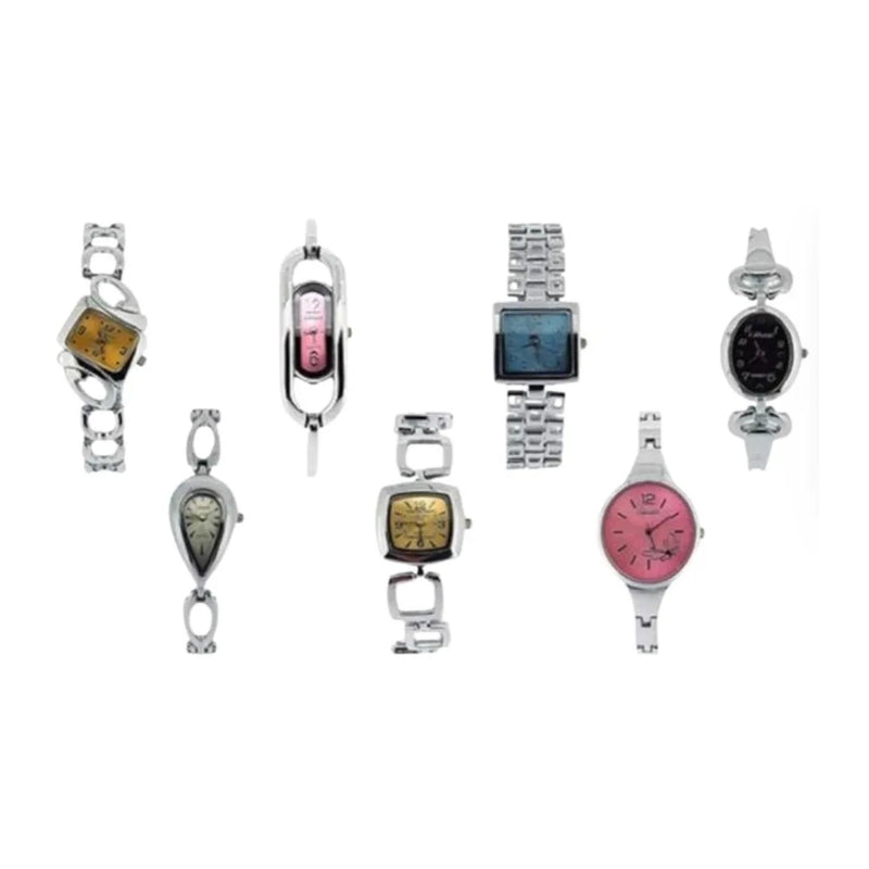 Luisant Ladies Fashion 10 Assorted Style Silver Steel Bracelet Strap Watch - CLEARANCE NEEDS RE-BATTERY