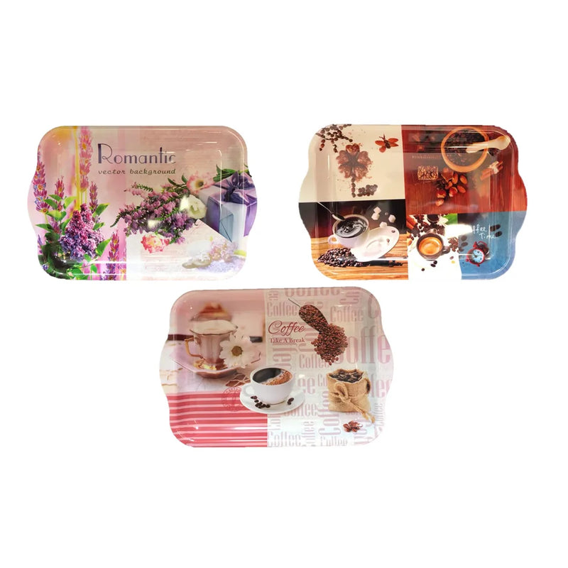 Plastic Tea Coffee Table Tray Assorted Designs