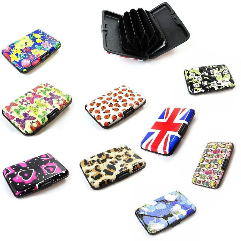 Aluminium Plastic Card Holder Wallet With Printed Design Assorted Designs