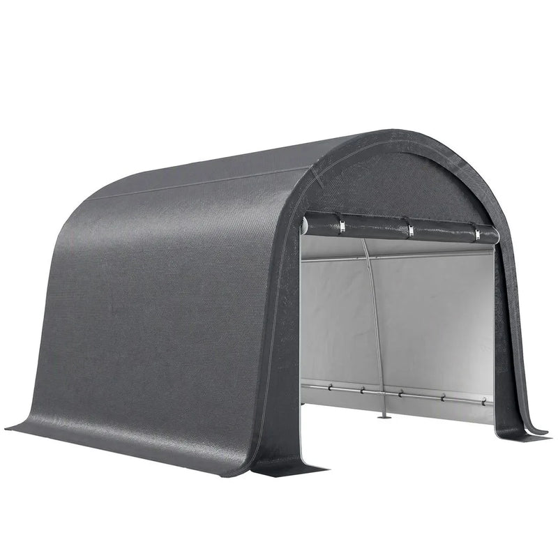 Outsunny 3 x 3(m) Garden Storage Tent, Heavy Duty Outdoor Shed with 2 Doors, Waterproof Portable Shed Tent Shelter with Galvanised Steel Frame for Bike, Motorcycle, Garden Tools, Grey