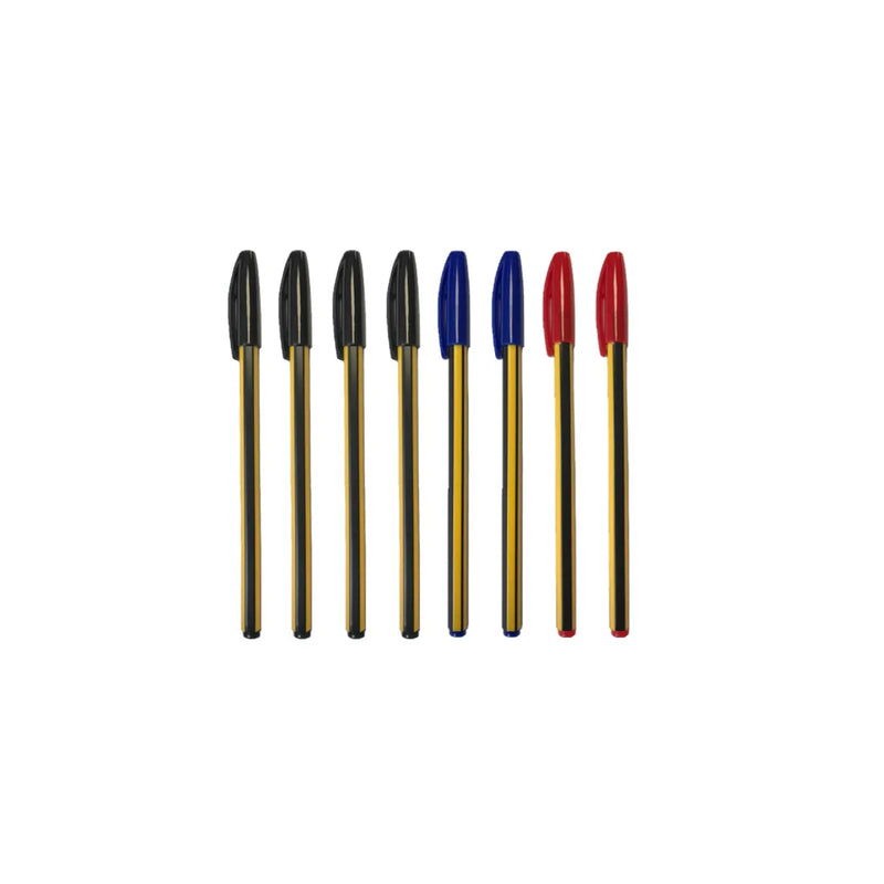 Ballpoint Pens With Pull Cap Pack Of 8 Assorted Colours