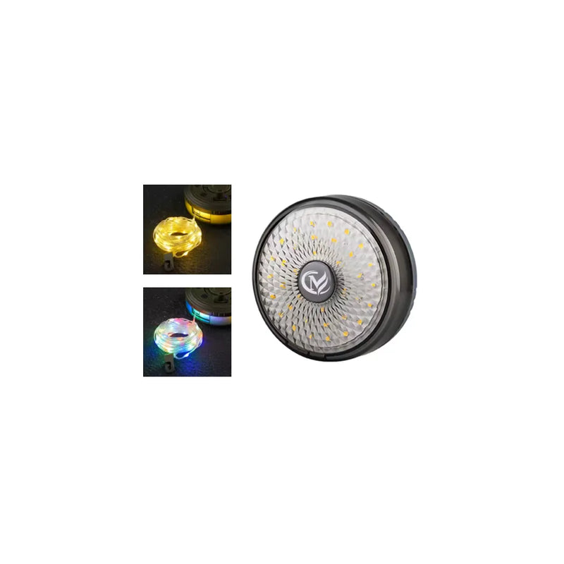 2 In 1 Retractable Usb Camping Light And Fairy String Lights On Wind Up Roll Assorted Colours