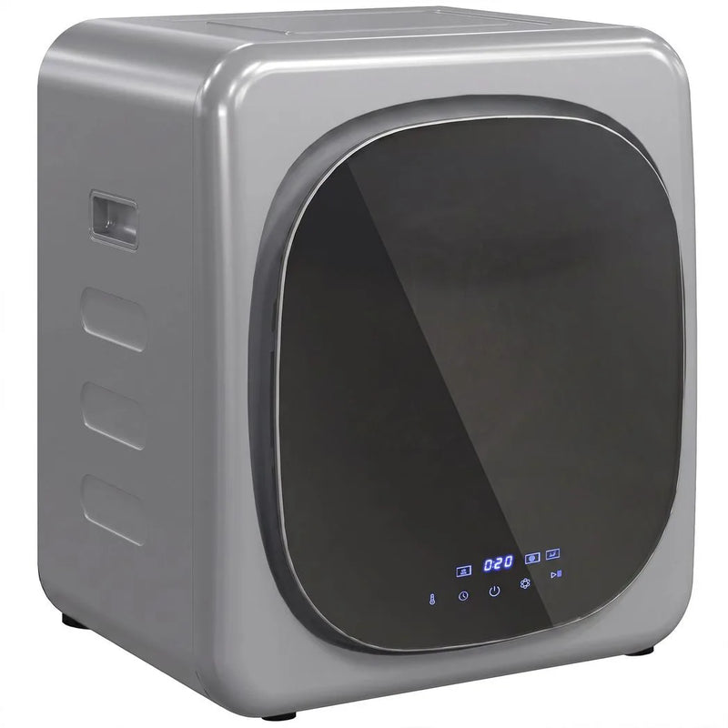 HOMCOM 2.5kg Vented Tumble Dryer with Smart Mode, 800W Compact Tumble Dryer with Stainless Steel Tub, Silver Tone