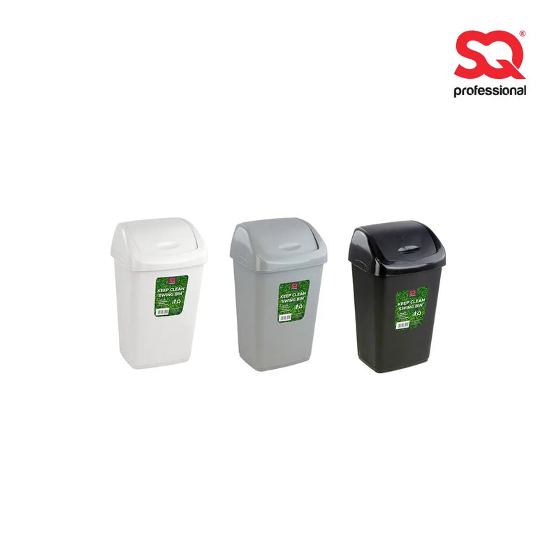 Sq Professional Plastic Swing Bin 9 Litre W x D x H Assorted Colours