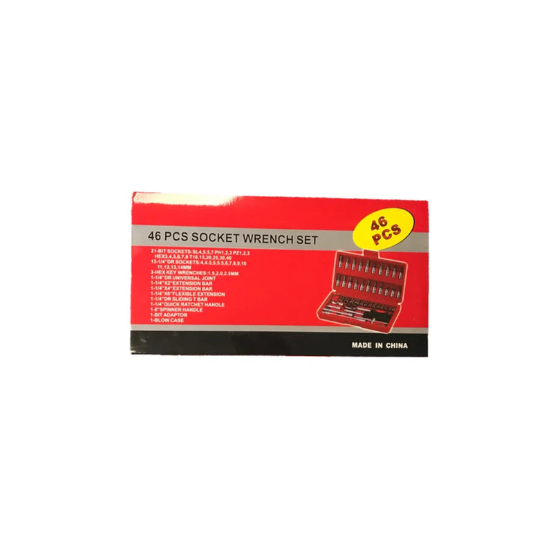 46 Pieces Metal Socket Wrench Set