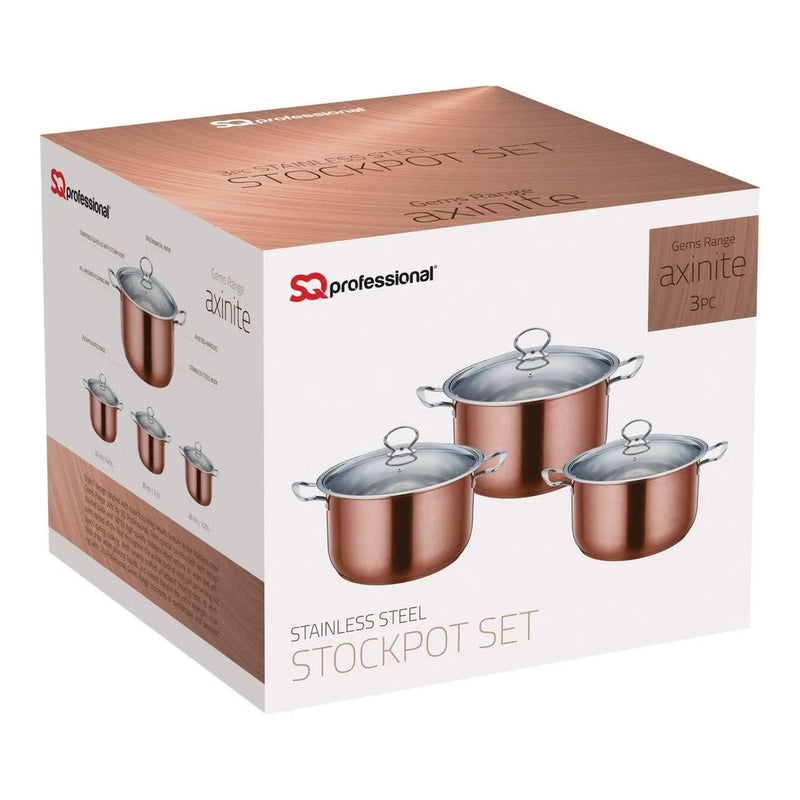Sq Professional Stainless Steel Gems Range A x inite 3 Pieces Stock Pot