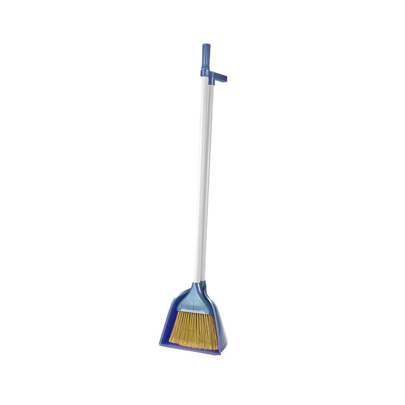 Plastic Long Handle Dustpan And Brush Set Assorted Colours