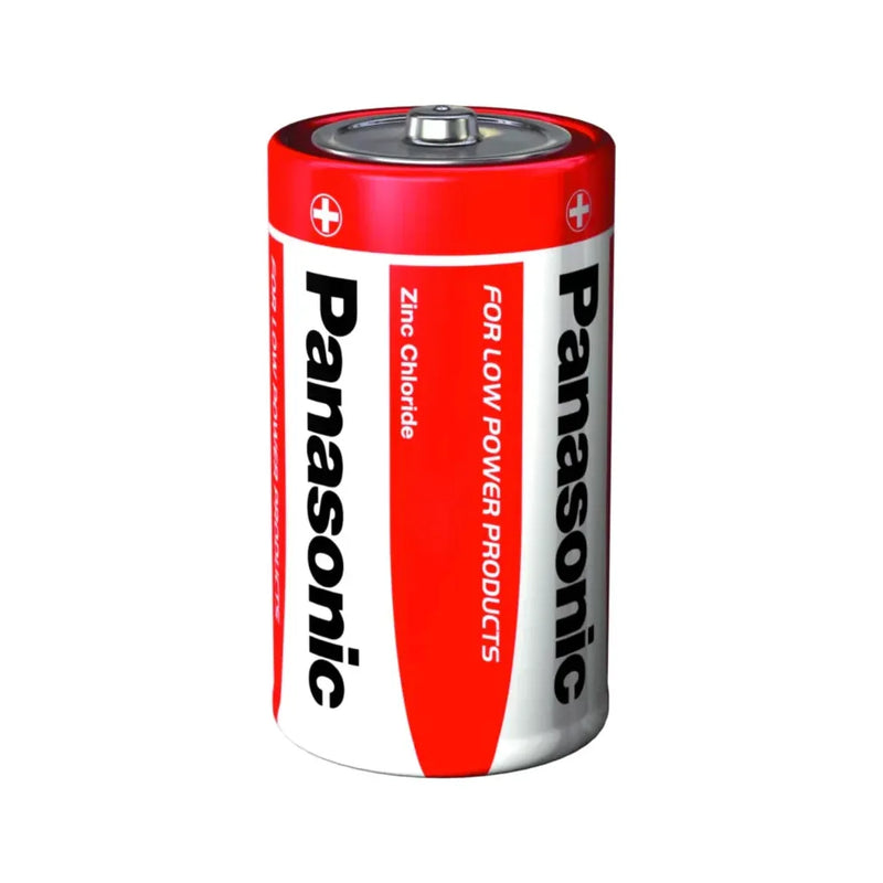 2 x Panasonic D Batteries Zinc Carbon R20 1.5V Battery