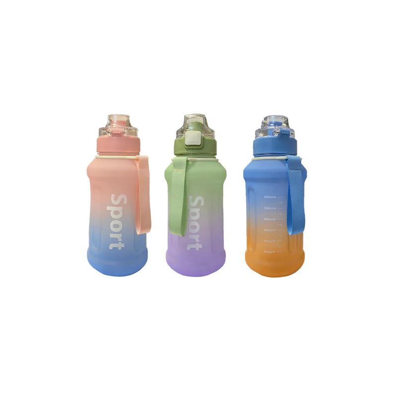 Plastic Water Drinking Bottle Ombre Design 1000Ml Assorted Colours