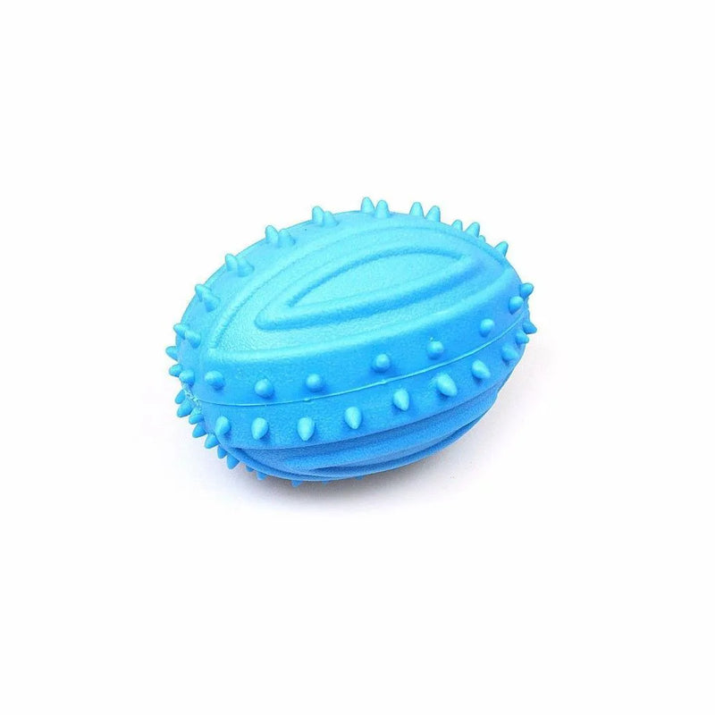 Pet Dog Toy Squeaky Rugby Shaped Ball Assorted Colours