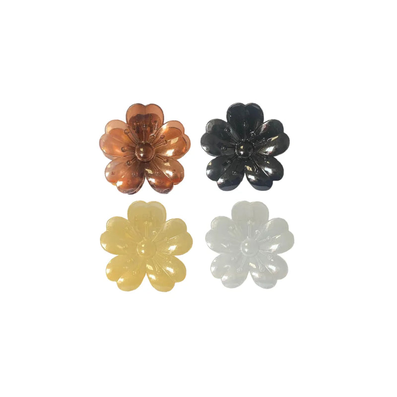 Plastic Tropical Flower Hair Claw Clip Assorted Colours