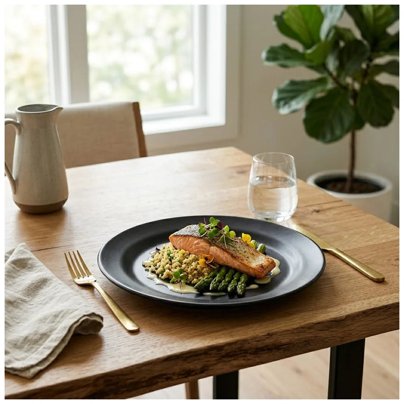 Black Dinner Plate, 211G – Durable Tableware Essential