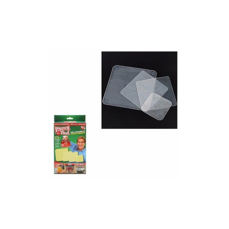 Kitchen Stretch And Fresh Reusable Food Wrap Covers Pack Of 4 Assorted Sizes