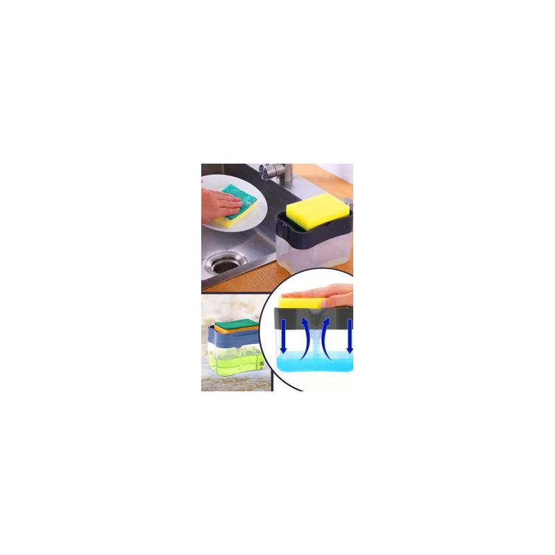 2 – In – 1 Counter Top Sink Soap Dispenser And Sponge Holder Caddy