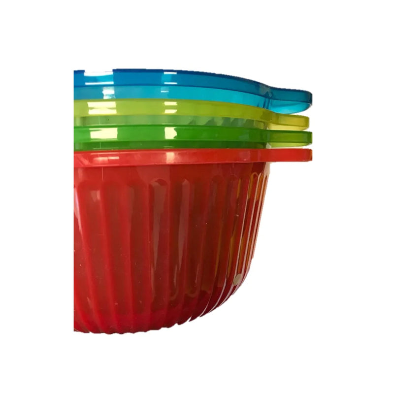 Plastic Bowl With Flat Handle Assorted Colours