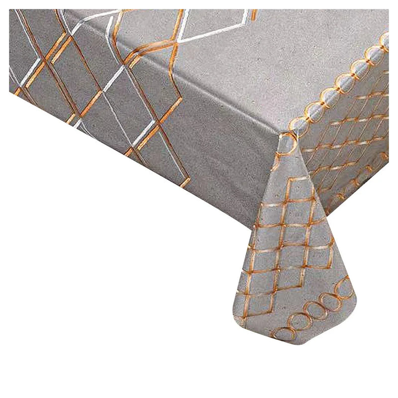 Durane Plastic Table Cover Roll Grey Orange White Pattern Design 1.37 x 20M De – 8335D