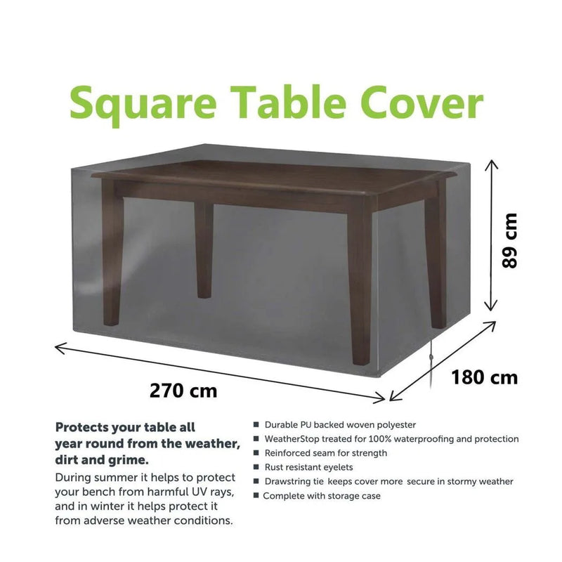 Garden Table Water Resistant Cover - 270cm x 180cm x 89cm