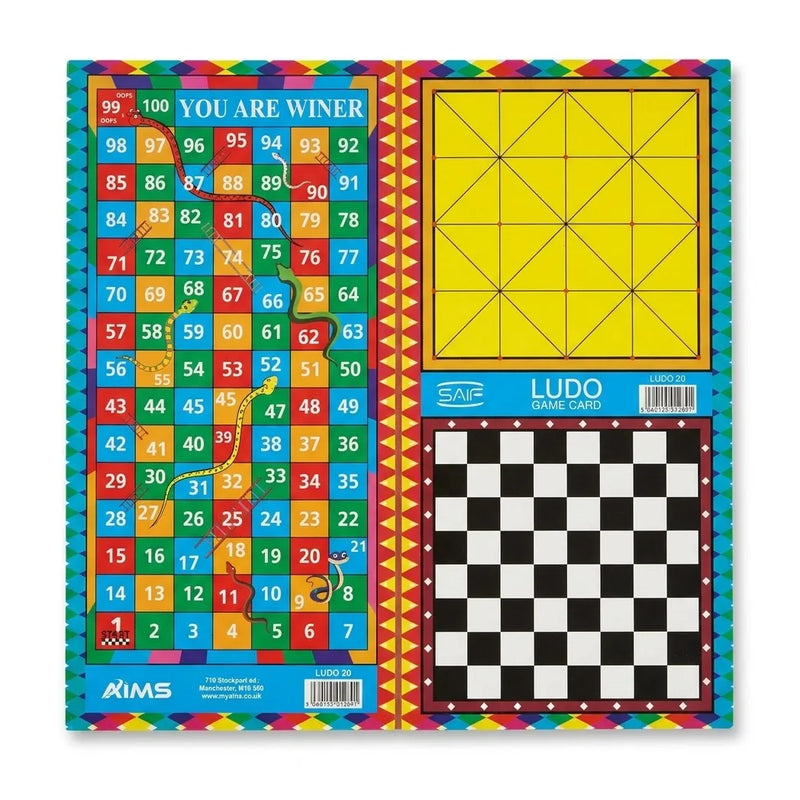 All – In – One Board Game Set – Ludo, Chess, Snakes &Amp; Ladders, Alquerque – Double – Sided Design, 920G