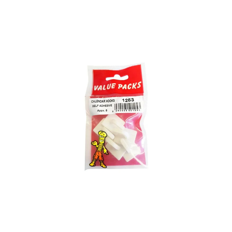 Value Pack White Calendar Hooks Pack Of 5