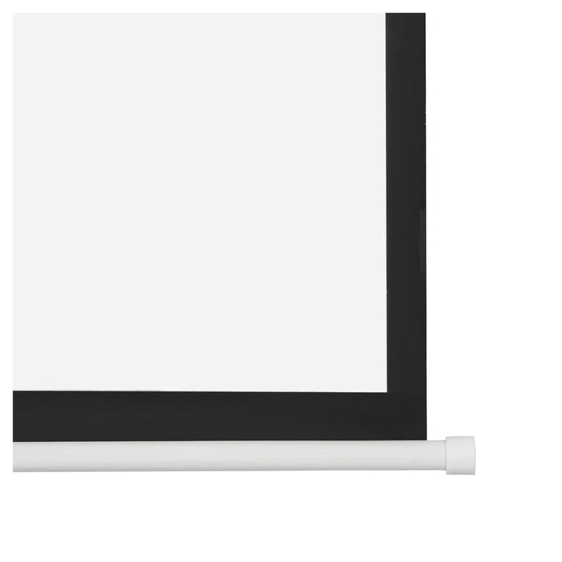 UK Plug, 100 inch 16:9 Aspect Ratio Manual Self-locking Warp Knitted White Plastic Projection Screen, White, with Screw Hooks, Pull-down Projector Screen
