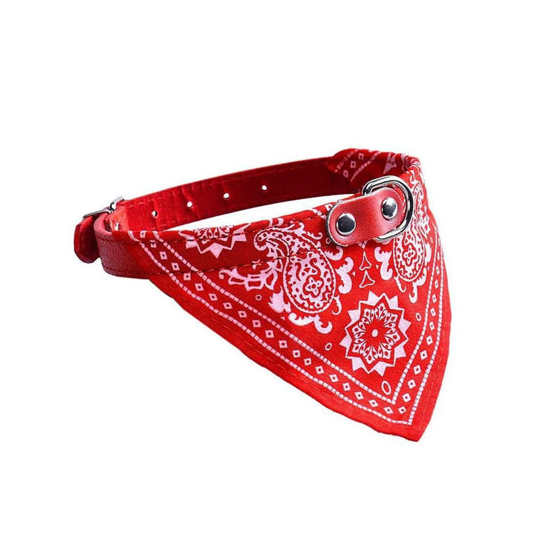 Pet Dog Collar With Triangle Bandana Scarf Medium Assorted Colours