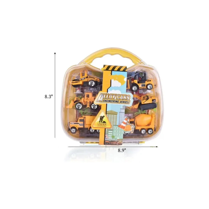 Alloy Cars Engineering Vehicles Construction Suitcase