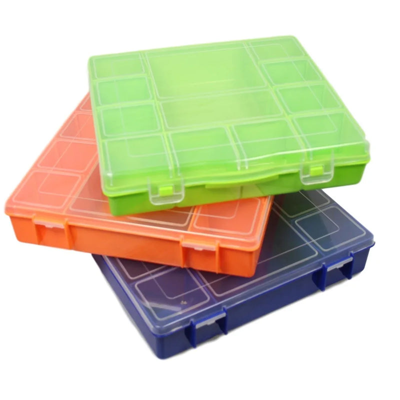 Medicine Storage Container Bo x Assorted Slot Sizes Available In 3 Colours