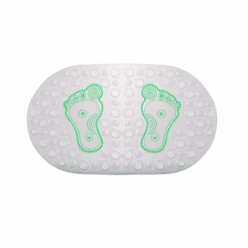 Transparent Oval Anti – Slip Bathroom Shower Bath Mat With Feet Design Assorted Colours