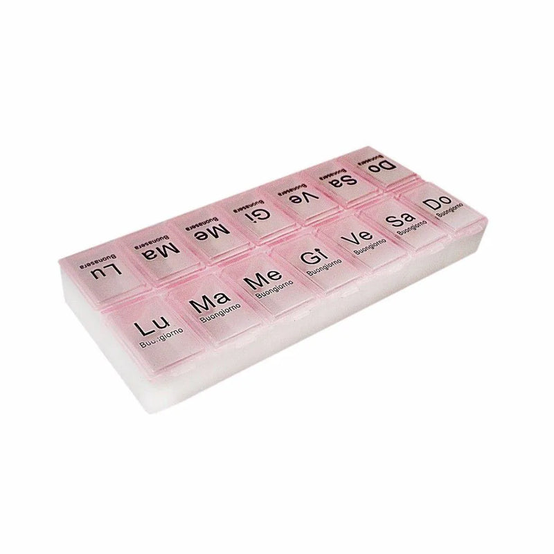 Italian Buonasera Pill Bo x 14 Days Compartment Storage Container Assorted Colours