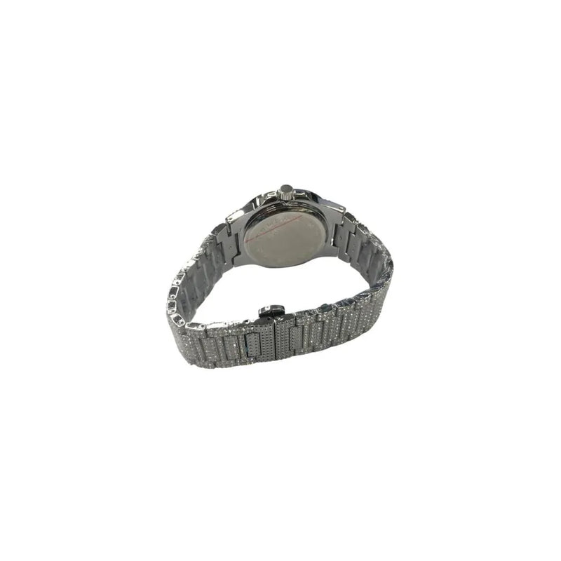 NY London Mens Fashion Bling Assorted Watch Dated Square SIlver Dial Silver Bracelet Watch