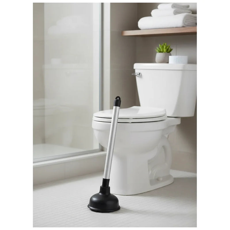 Heavy Duty Bathroom Toilet Plunger Drainer Plastic Stick
