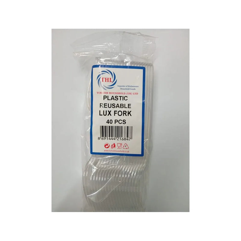 Plastic Clear Disposable Party Bbq Forks 40 Pack