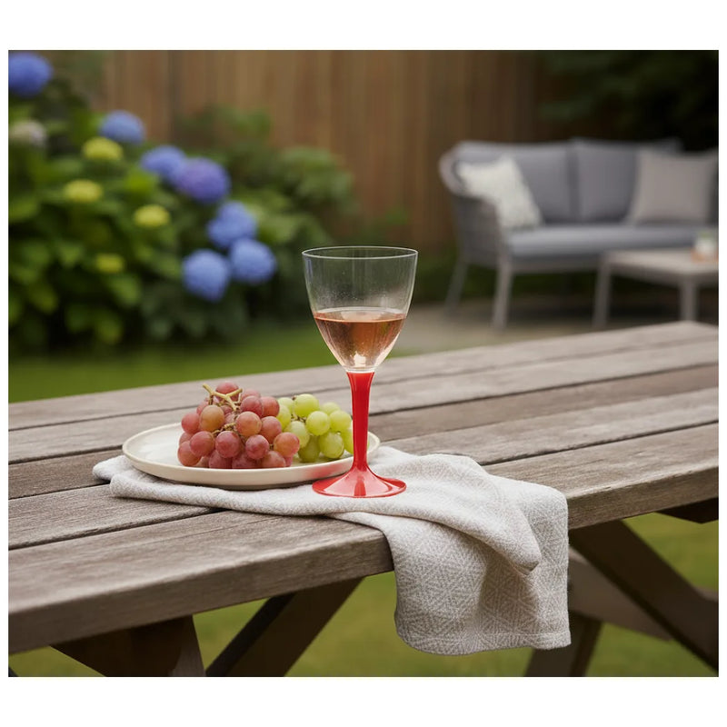 Plastic Wine Glasses With Red Stem Handle