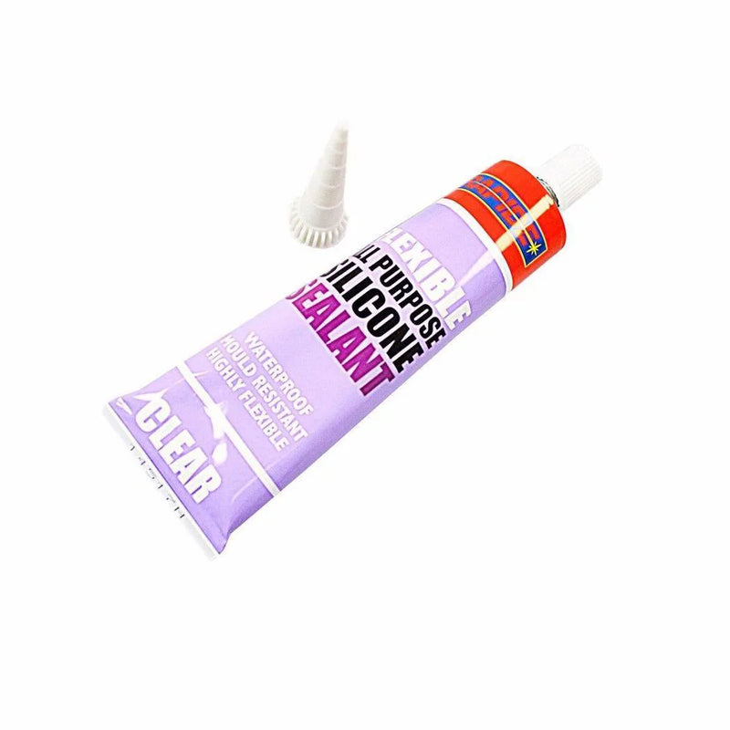 Rapide Clear Fle x ible All Purpose Silicone Sealant Waterproof Mould Resistant 75Ml