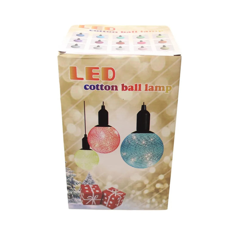 (S) Cotton Ball Ceiling Lamp Battery Operated String Led Indoor Hook Assorted Colours