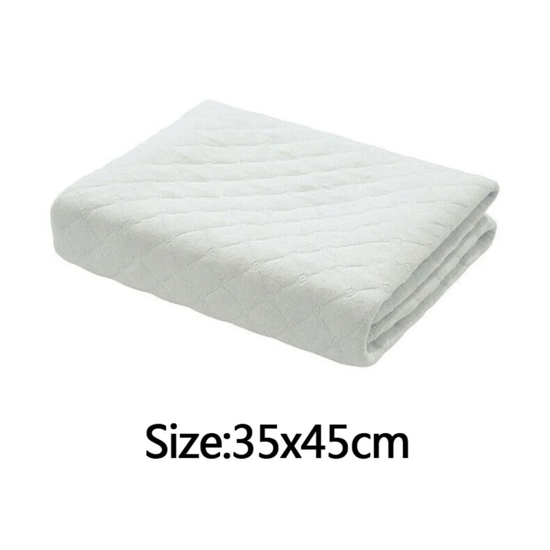 Washable Reusable Absorbent Incontinence Bed Pads Mats Sheet Mattress Protector-White-45*35cm