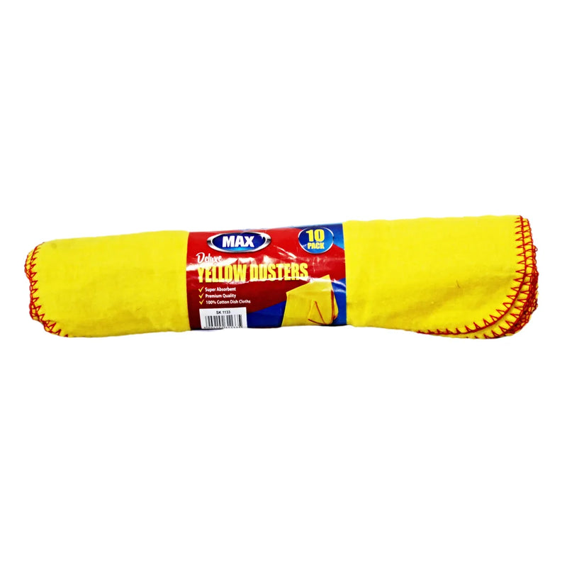 Household Cleaning Yellow Dusters Pack Of 10