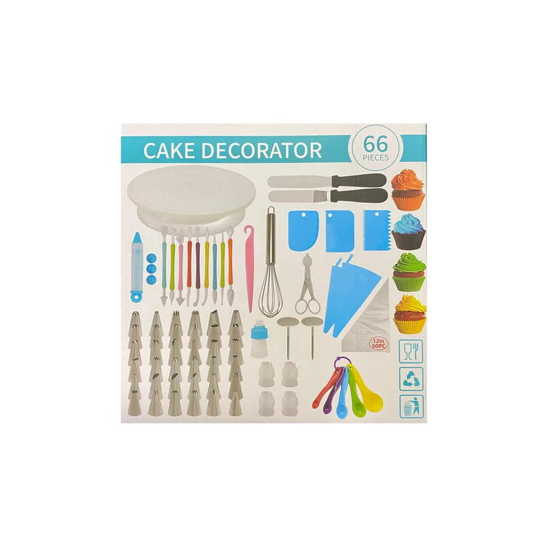 Plastic Cake Decorator Set Of 66 Cake Turntable Piping Bags Tips