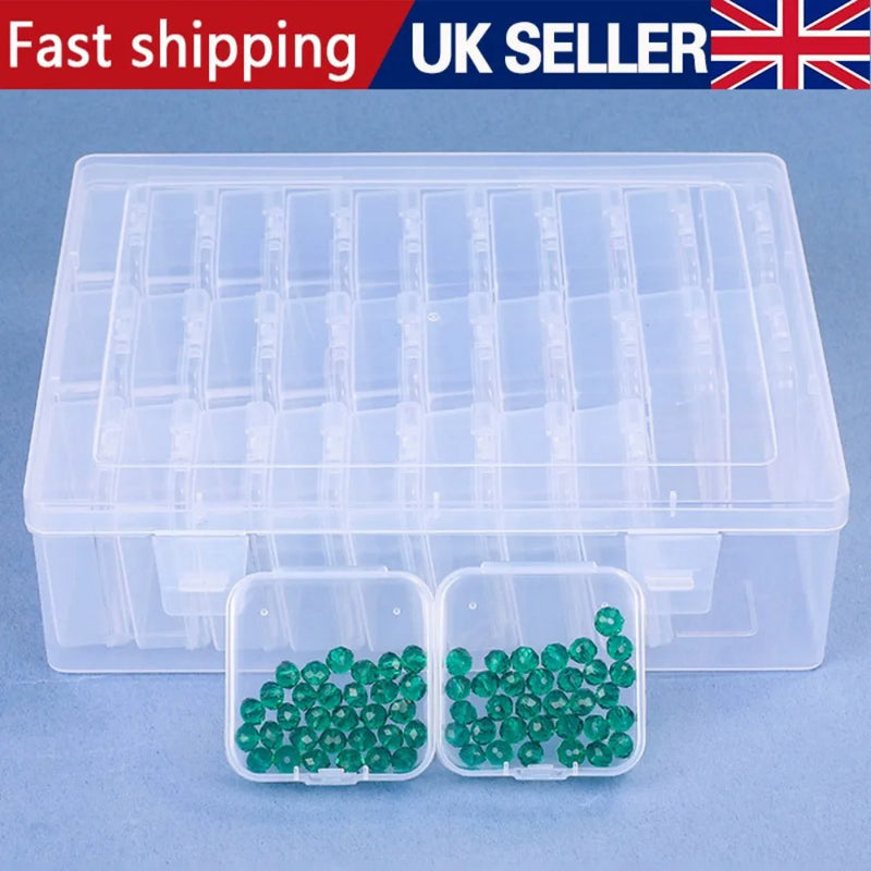 Bead Organizer Box with 30 Clear Plastic Small Storage Compartments for Craft