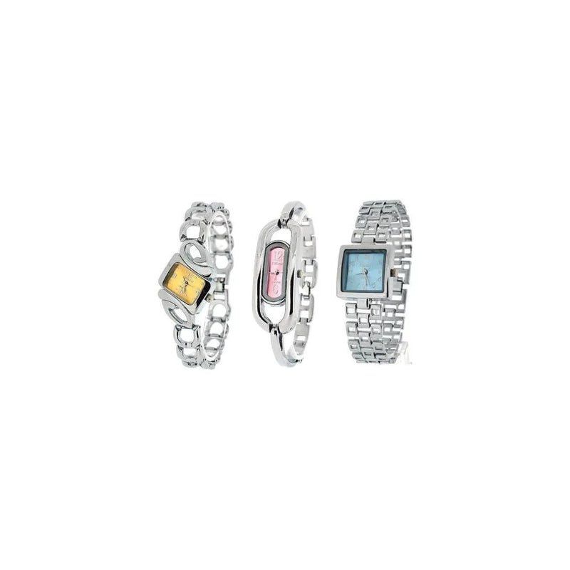 Luisant Ladies Fashion 10 Assorted Style Silver Steel Bracelet Strap Watch - CLEARANCE NEEDS RE-BATTERY