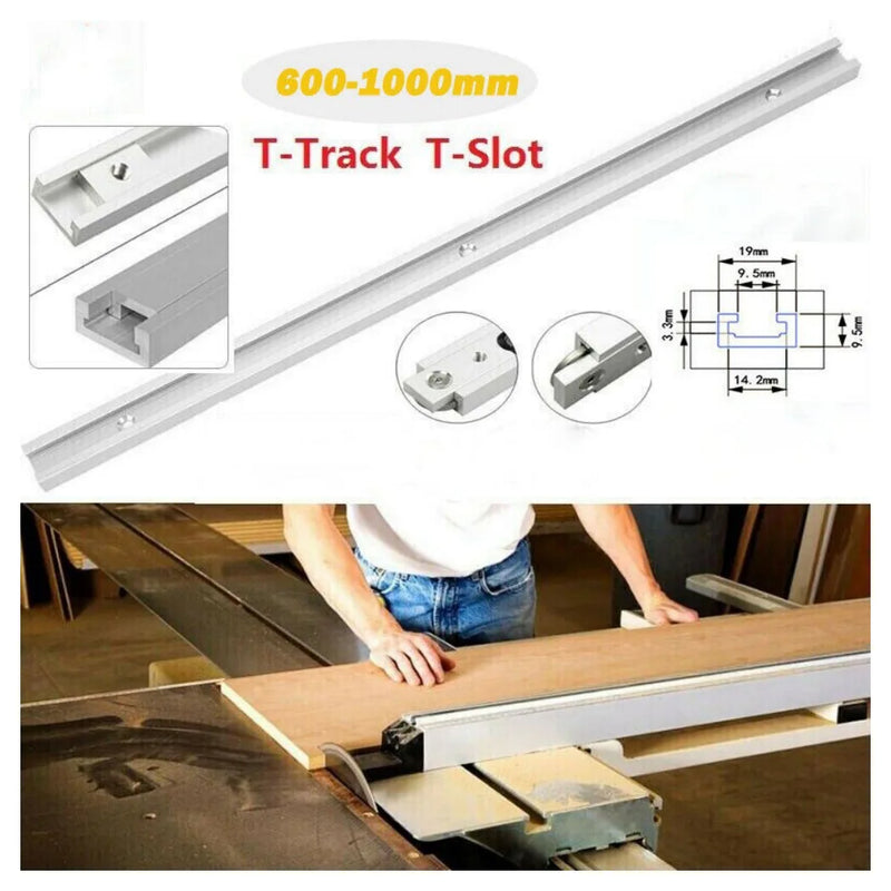 800/1000mm T-slot T-track Miter Track Jig Fixture Slot Woodworking Tool Aluminum-1000mm