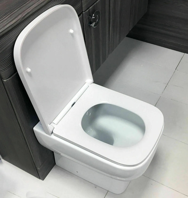 Soft Close Square Toilet Seat Quick Release Anti-Bacterial Adjustable Heavy Duty