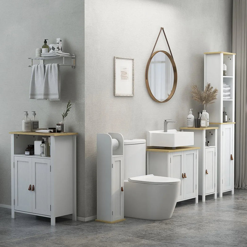 kleankin Under Sink Bathroom Cabinet for Basin without Pedestal - White