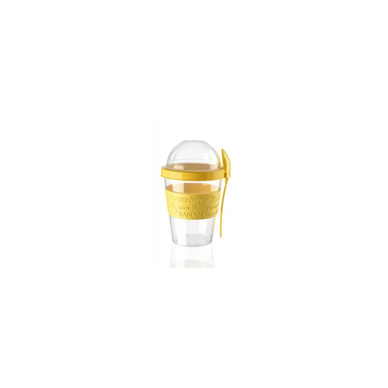 Ttz Plastic Take And Go Yoghurt Muesli Granola Cup With Dome Top 600Ml Assorted Colours