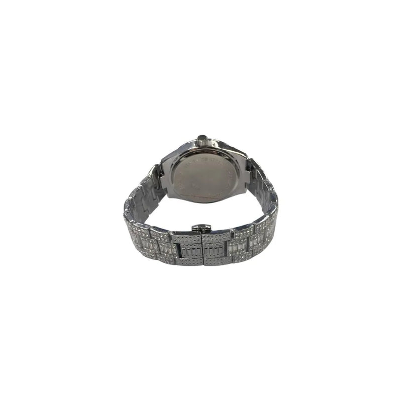 NY London Mens Fashion Bling Assorted Watch Dated Round Silver Dial Silver Bracelet Watch