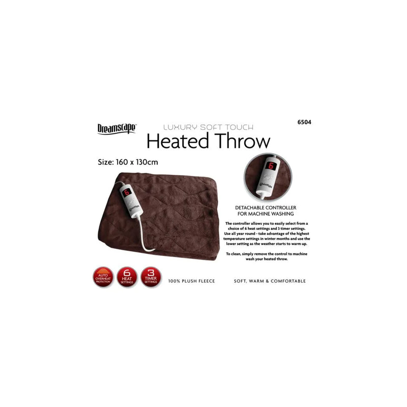 Lu x ury Soft Touch Electric Heated Throw Blanket