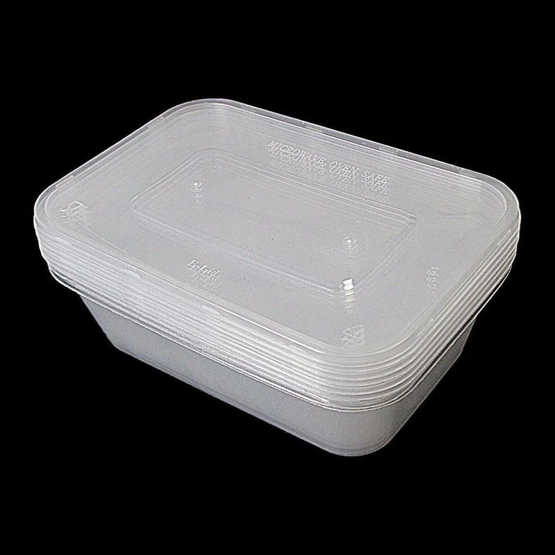 6 Hygienic Stackable Food & Meal Preparation Containers With Lids 500Ml