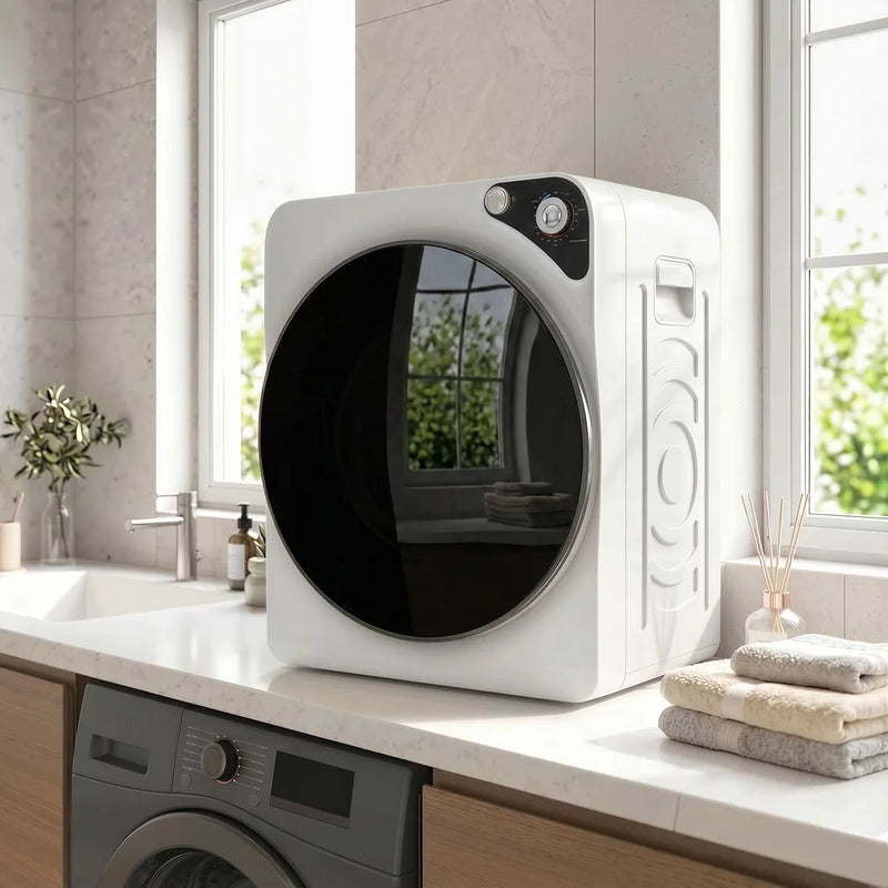 HOMCOM 5kg Vented Tumble Dryer, 1000W Compact Tumble Dryer with 5 Drying Modes, Stainless Steel Tub, White